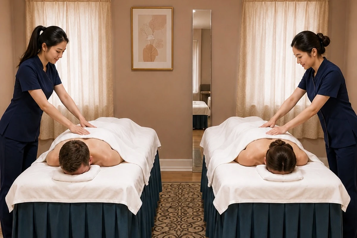 Side-by-side couple massage at Wellness Foot Spa